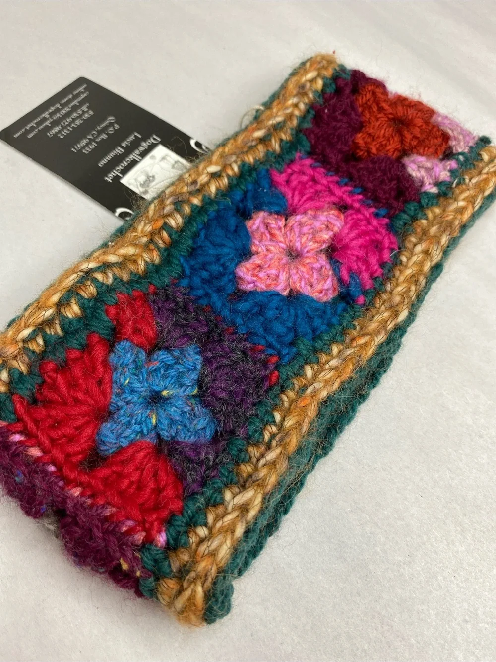 NWT Handmade Crochet Floral Knit Ear Warmer Headband Soft Cozy
